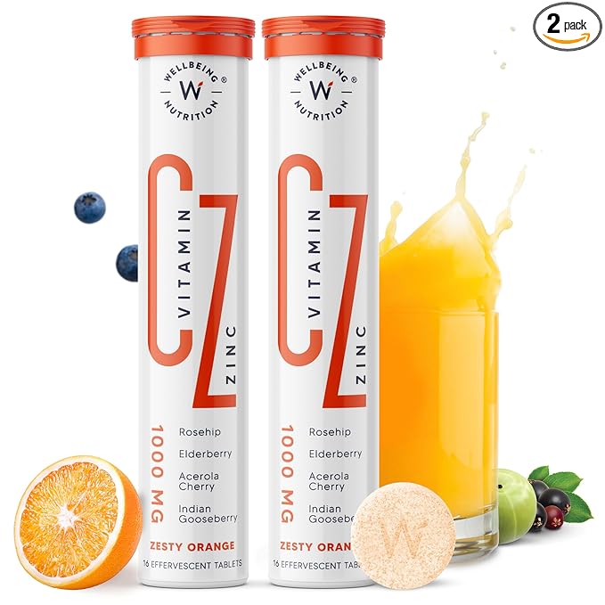 Wellbeing Nutrition Vitamin C + Zinc Organic Immunity Booster